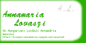 annamaria lovaszi business card