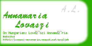 annamaria lovaszi business card